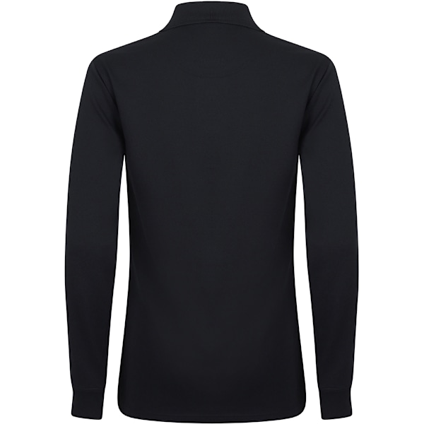 Henbury Coolplus Moisture Wicking Långärmad Poloskjorta X för Herr Black XS