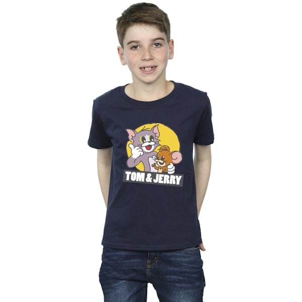 Tom och Jerry Boys Sketch Logo T-shirt 3-4 år Marinblå Navy Blue 3-4 Years