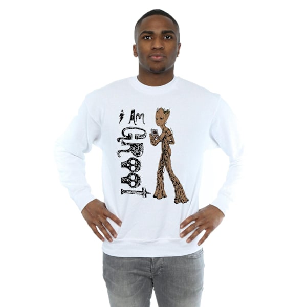 Marvel Mens Avengers Infinity War I Am Teenage Groot Sweatshirt White M