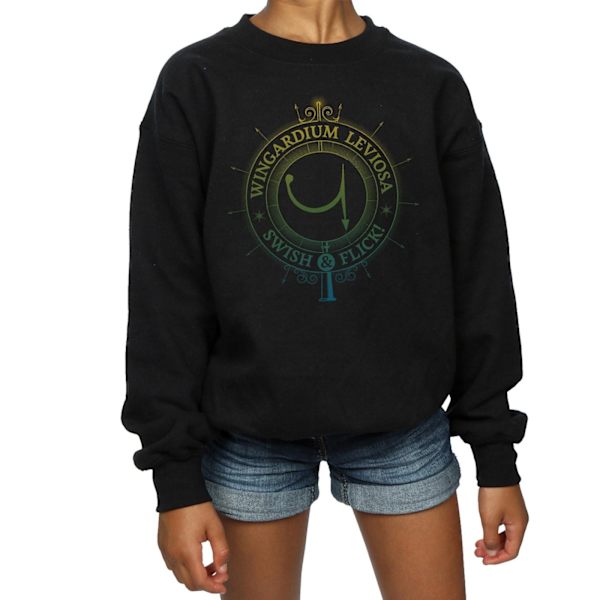 Harry Potter Girls Wingardium Leviosa Spells Charms Sweatshirt Black 12-13 Years