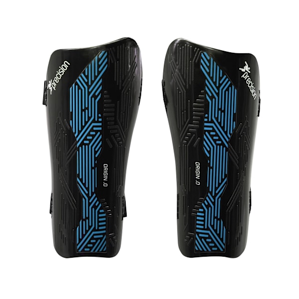 Precision Unisex Adult Origin.0 Strap Shin Guards L Svart/Cyan Black/Cyan L