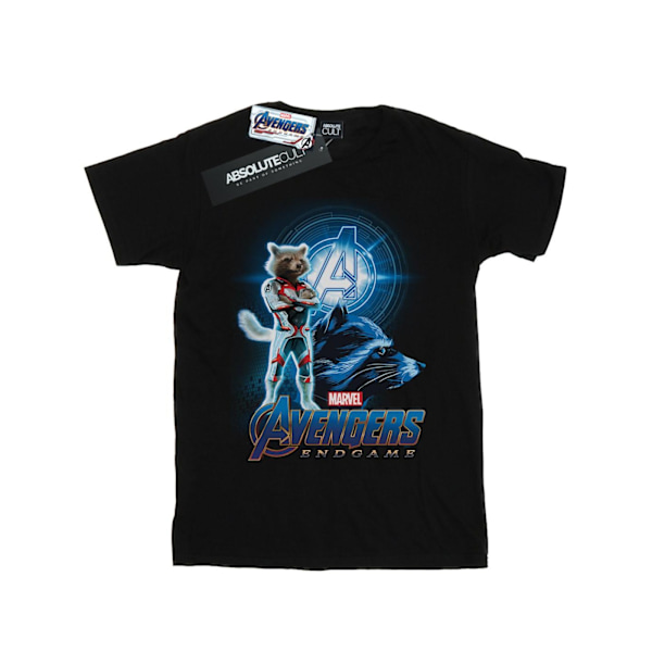 Marvel Girls Avengers Endgame Rocket Team Suit Bomull T-shirt 1 Black 12-13 Years