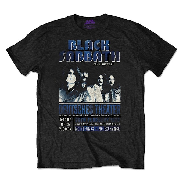 Black Sabbath Unisex Adult Deutsches ´73 T-Shirt S Svart Black S