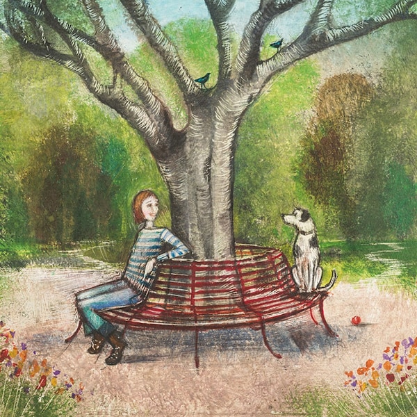 Joe Ramm A Roundabout Conversation Poster 30cm x 30cm Grön/Brun Green/Brown/Red 30cm x 30cm