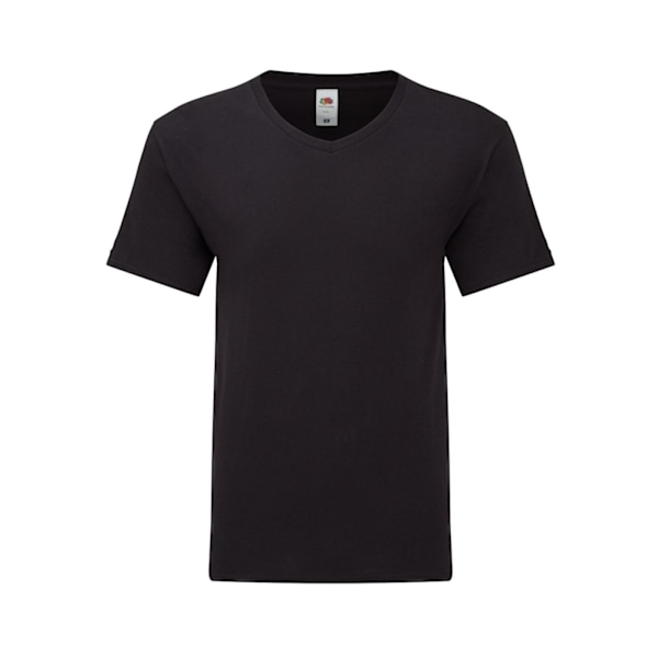 Fruit of the Loom Mens Iconic 150 V Neck T-Shirt 5XL Svart Black 5XL