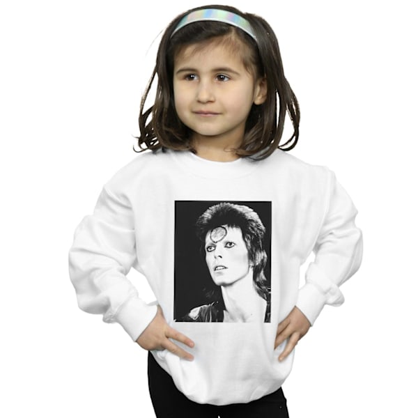 David Bowie Girls Ziggy Looking Sweatshirt 9-11 år Vit White 9-11 Years