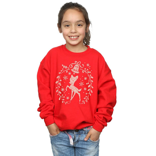 Disney Girls Bambi Julkrans Sweatshirt 9-11 År Röd Red 9-11 Years