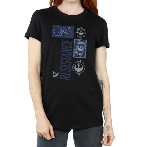 Star Wars Dam/Damer The Last Jedi The Resistance Bomull Boyfriend T-shirt Black XL