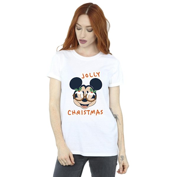 Disney Dam/Damer Mickey Mouse Jolly Christmas Glasögon Cotto White 4XL