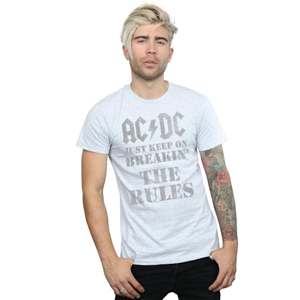 AC/DC Herr Just Keep On Breaking The Rules T-Shirt S Sports Grå Sports Grey S