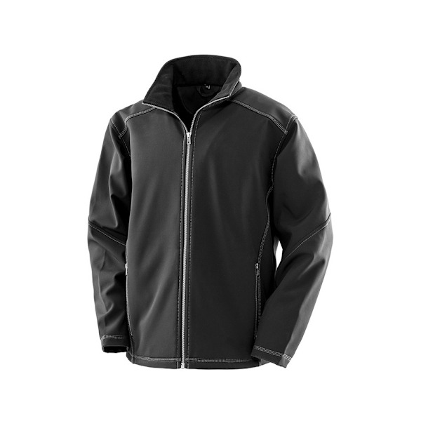 Result Work-Guard Herr Treble Stitch Soft Shell Jacka 4XL Svart Black 4XL