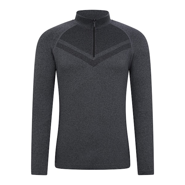 Mountain Warehouse Ventina Seamless Zip Neck Base Layer Topp för Herr Charcoal M-L