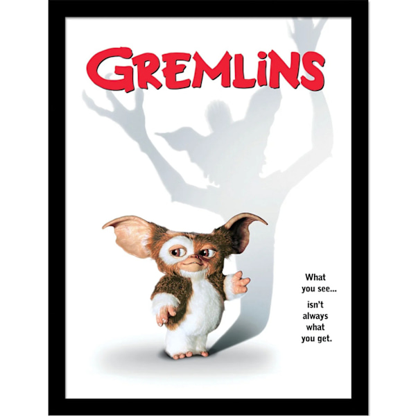 Gremlins What You See inramad affisch 45cm x 35cm Vit/Svart/Röd White/Black/Red 45cm x 35cm