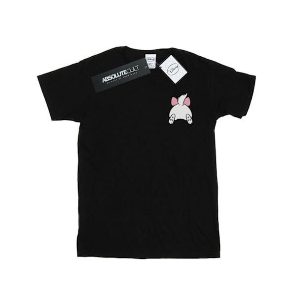 Disney Dam/Damer Aristocats Marie Baksida Bröst Tryck Bomull Pojkvän T-shirt Black S