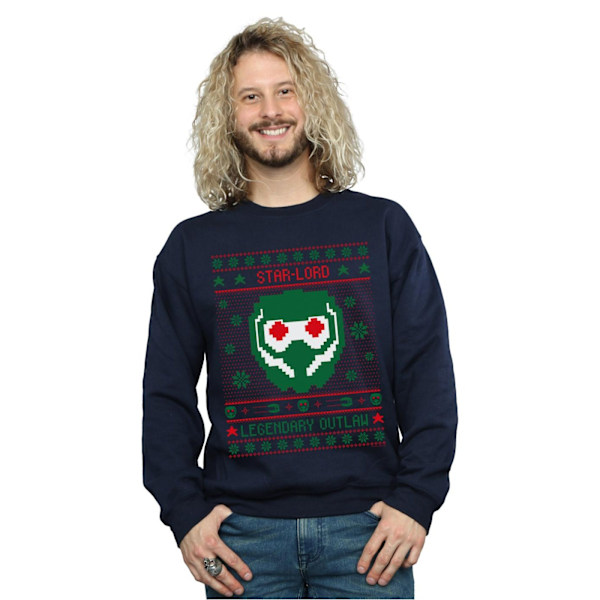 Marvel Herr Guardians Of The Galaxy Vol. 2 Star Lord Fair Isle Navy Blue 4XL