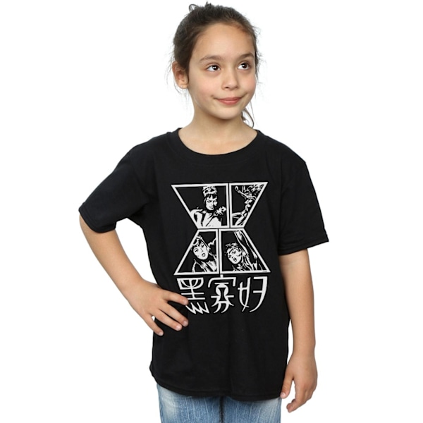 Marvel Girls Black Widow Symbol Bomull T-shirt 7-8 år Svart Black 7-8 Years