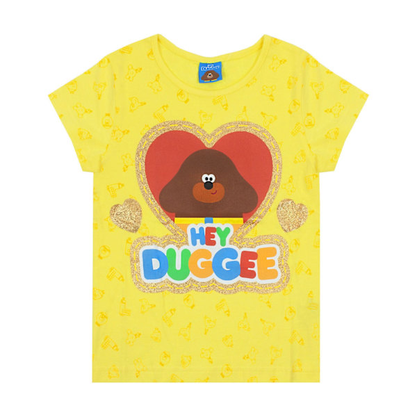 Hey Duggee Flickor Glitter Hjärta T-shirt 4-5 År Gul/Röd/Brun Yellow/Red/Brown 4-5 Years