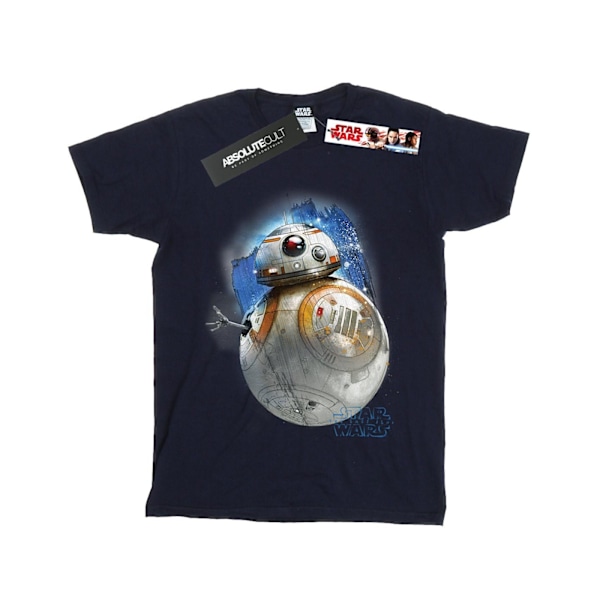 Star Wars: The Last Jedi T-shirt för flickor med BB-8, borstad, 5-6 år, marinblå Navy Blue 5-6 Years