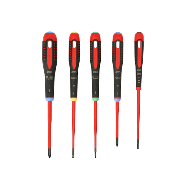 Bahco BE-9872SL Ergo VDE Isolerad Skruvmejselset, 5 Delar One Multi Colour One Size