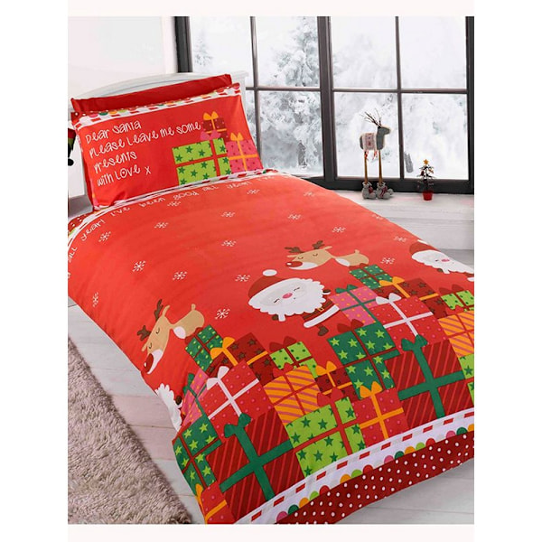 Rapport Dear Santa Jul Örngott Set Singel Röd Red Single