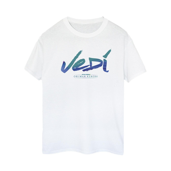 Star Wars Dam/Damer Obi-Wan Kenobi Jedi Målad Font Bomull White M