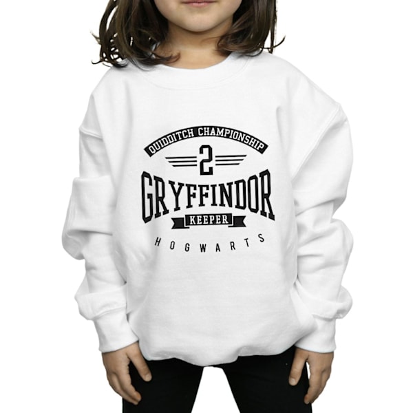 Harry Potter Tjejer Gryffindor Keeper Sweatshirt 7-8 År Vit White 7-8 Years