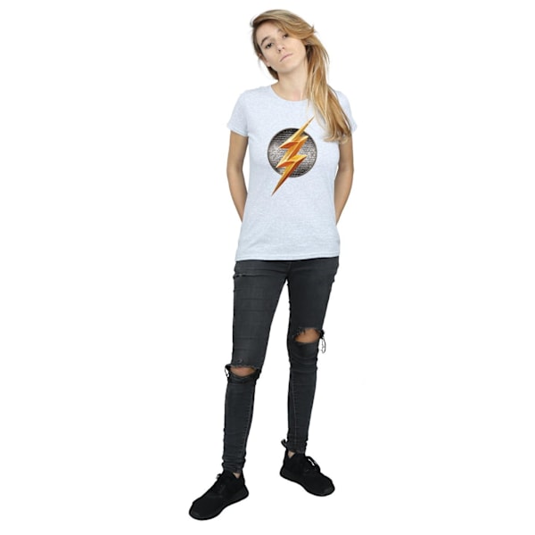 The Flash Dam/Kvinnor Logo Bomull T-shirt S Sports Grey Sports Grey S