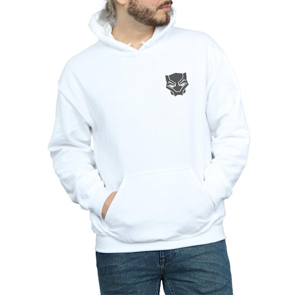 Marvel Herr Svart Panter Svart På Svart Brösttryck Hoodie L W White L