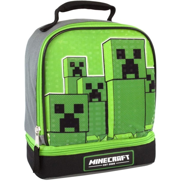 Minecraft Dubbel Creeper Lunchpåse för barn/barn One Size Gree Green One Size