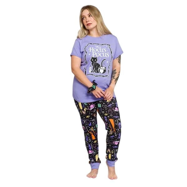 Hocus Pocus Pyjamas för kvinnor/damer Thackery Binx Set L Lila Purple L
