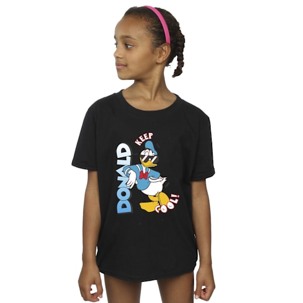 Disney Girls Donald Duck Cool Cotton T-Shirt 7-8 år Svart Black 7-8 Years