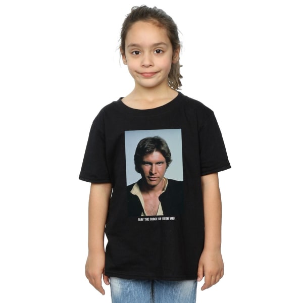 Star Wars Girls Han Solo May The Force Bomull T-shirt 7-8 år Black 7-8 Years