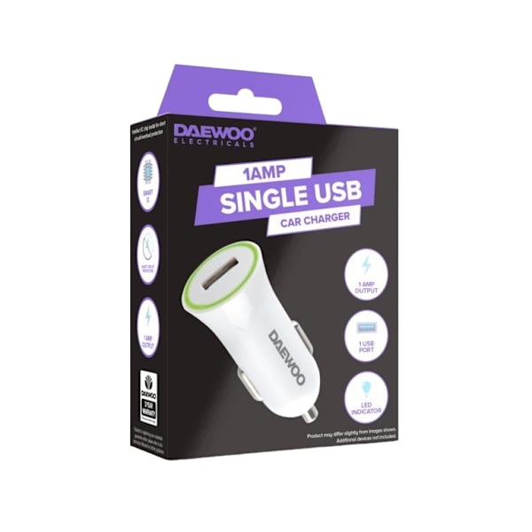 Daewoo USB-billaddare En Storlek Vit White One Size