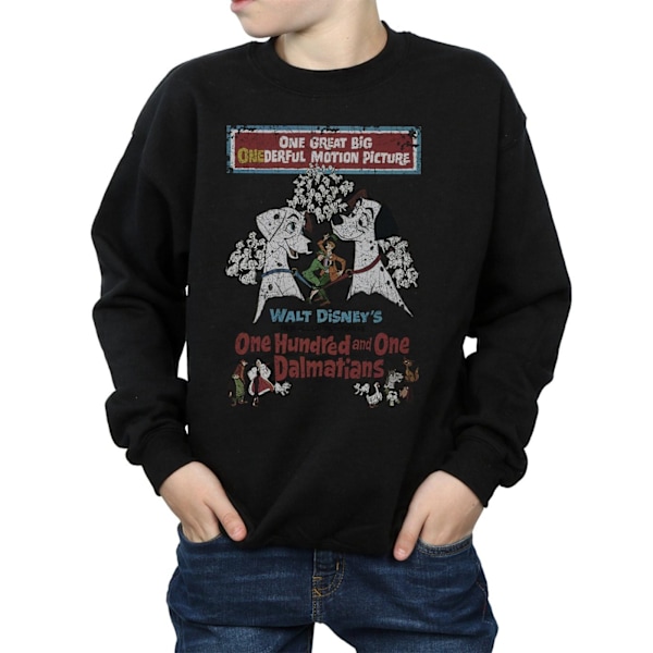 101 Dalmatiner Pojkar Poster Sweatshirt 7-8 År Svart Black 7-8 Years