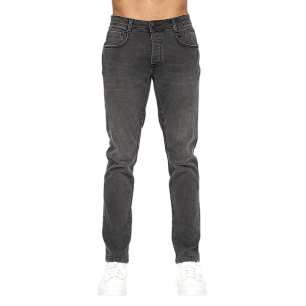 Crosshatch Sheldons Slim Jeans 36R Mörk Kol Dark Charcoal 36R