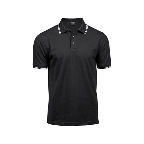 Tee Jays Herr Luxury Fashion Stripe Polo S Svart/Vit Black/White S