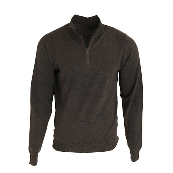 Premier Herr 1/4 Dragkedja Stickad Tröja 4XL Kolgrå Charcoal 4XL