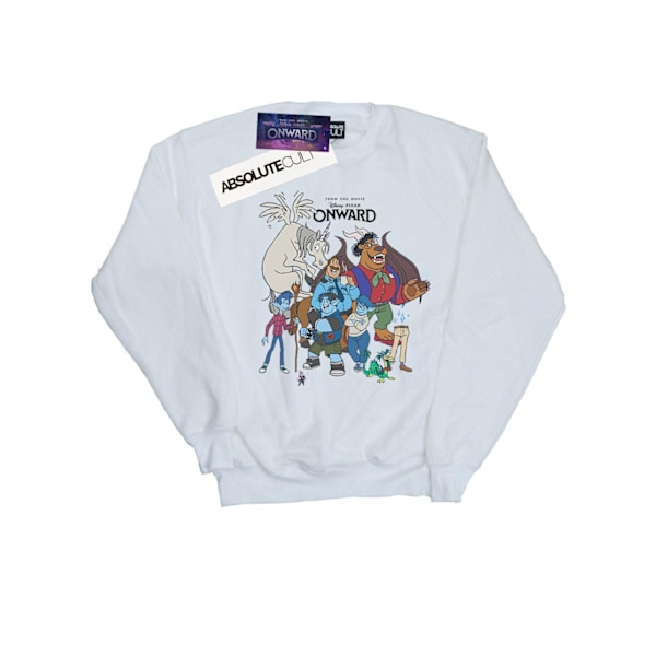 Disney Girls Onward Karaktär Collage Sweatshirt 7-8 År Vit White 7-8 Years