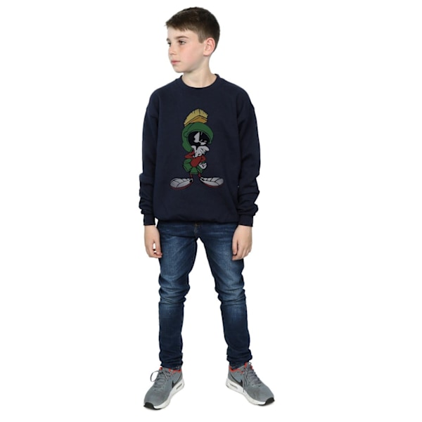 Looney Tunes Boys Marvin The Martian Pose Sweatshirt 12-13 År Navy Blue 12-13 Years