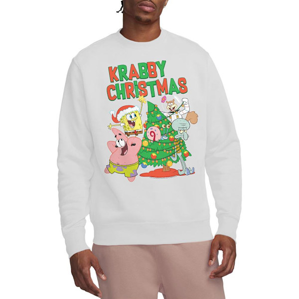 SvampBob Fyrkant Unisex Vuxen Dekorera Julgran Tröja White XXL