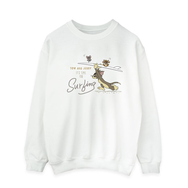 Tom And Jerry Herr It´s Time For Surfing Sweatshirt M Vit White M