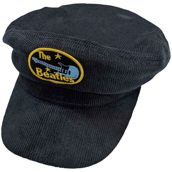 The Beatles Unisex Adult Oval Corduroy Logotyp Flat Cap SM Navy B Navy Blue S-M