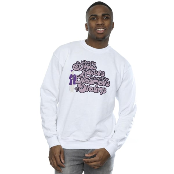 Willy Wonka Mens Dreamers Text Sweatshirt XL Vit White XL