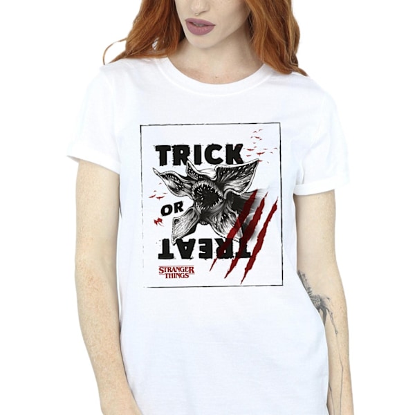 Netflix Dam/Kvinnor Stranger Things Trick Or Treat Slash Bomull White XXL