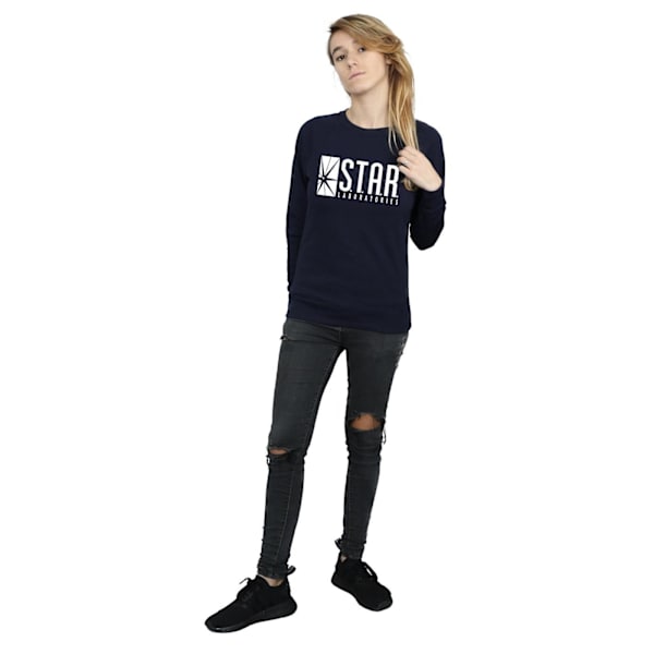 DC Comics Dam/Kvinnor The Flash STAR Labs Sweatshirt XS Marinblå Navy Blue XS