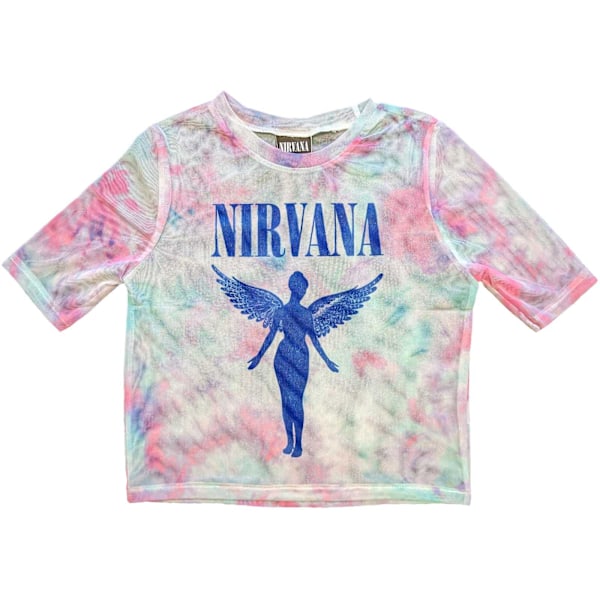 Nirvana Dam/Kvinnor Angelic Mono Mesh Crop Top XS Vit/Rosa/ White/Pink/Blue XS