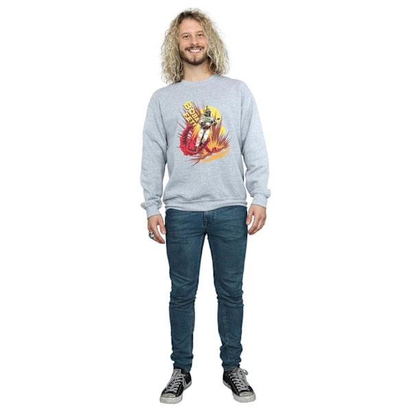 Star Wars Mens Boba Fett Raketdriven Sweatshirt L Sports Grå Sports Grey L