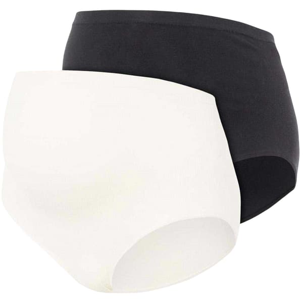 Mamalicious Dam Hög Midja Trosor (2-pack) S-M Svart Black/White S-M