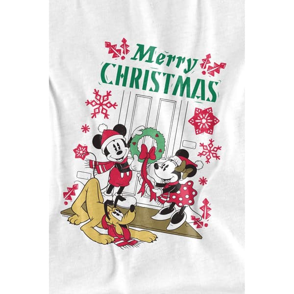Disney Herr Mickey & Minnie Mouse Julkrans T-Shirt L Wh White L