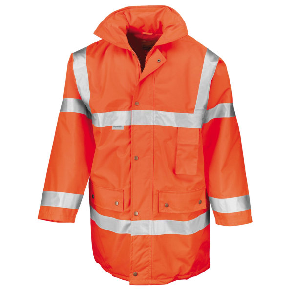 SAFE-GUARD by Result Mens Motorway Hi-Vis Coat M Orange Orange M